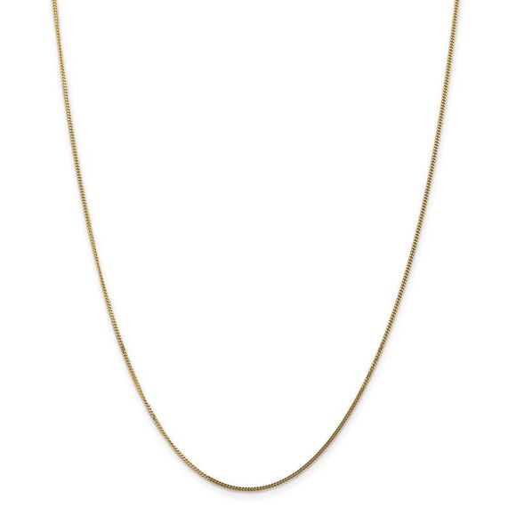 1.3mm, 14k Yellow Gold, Solid Curb Chain Necklace, 18 Inch - Picture 3 of 8